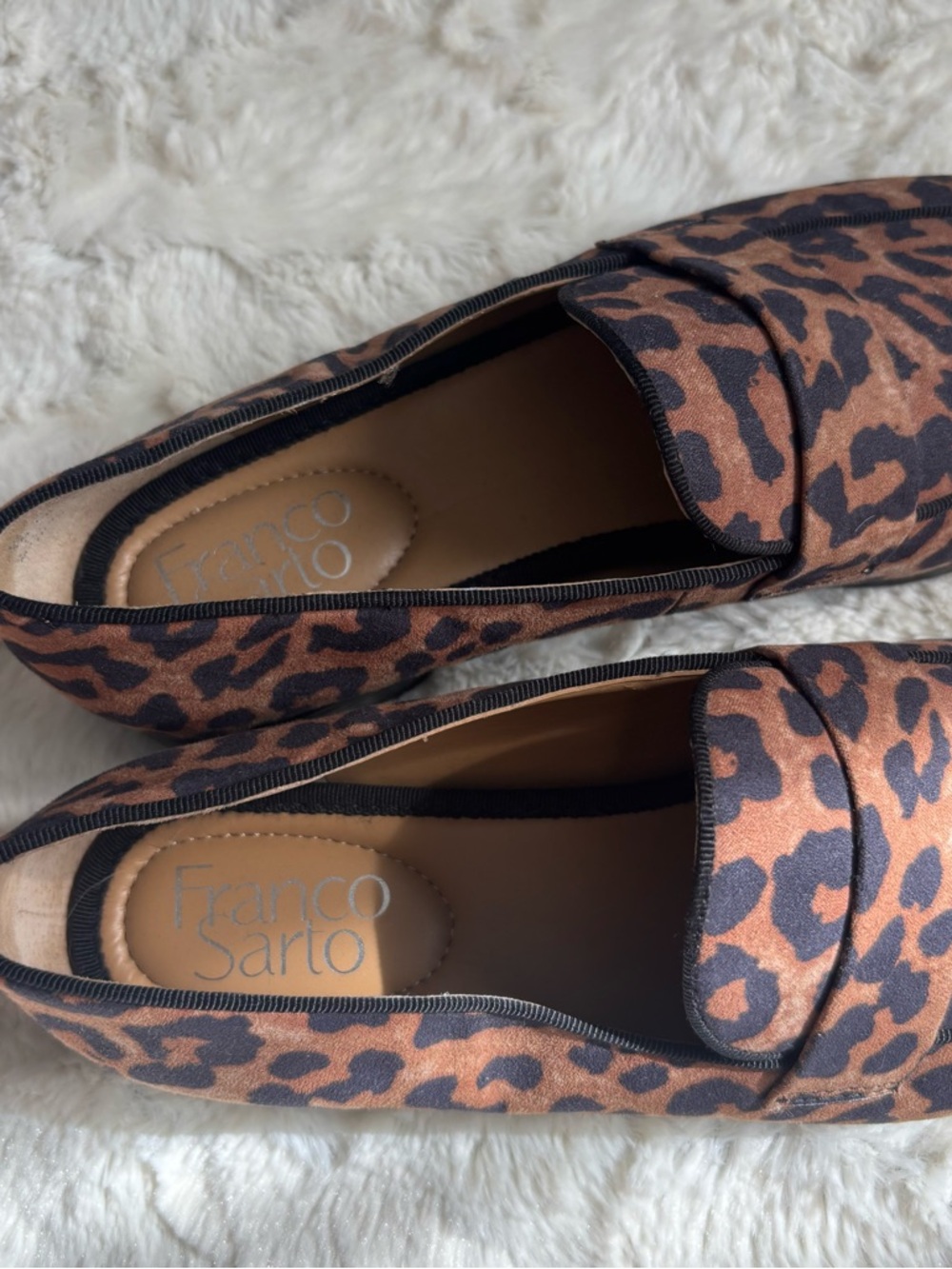 Franco Sarto Women's Size 7.5 M Brown/Black Leopard Print Hudley Loafers - Picture 2 of 5
